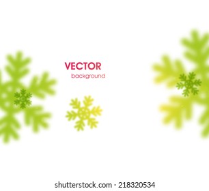 Winter Blurred Bokeh Background with Glow Snowflakes. Holiday Design for New Year Greeting Cards, Posters and Flyers. Vector.