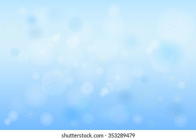Winter bokeh abstract light background. Vector illustration