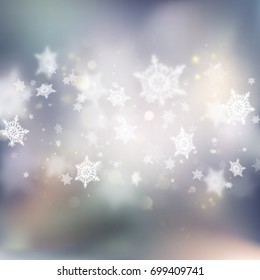Winter bokeh background with snowflakes. And also includes EPS 10 vector