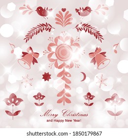 Winter bokeh background with sparkle stars.