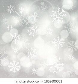 Winter bokeh background with sparkle stars.