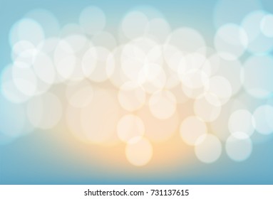 Winter bokeh background. White snowflakes sparkle abstract pattern. Glitter banner greeting, Christmas, New Year card, invitation, postcard. Shimmer vector illustration sparkling lights