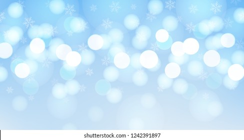 Winter bokeh banner with snowflakes