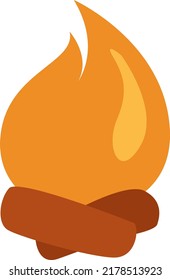 Winter Bonfire, Illustration, Vector On A White Background.