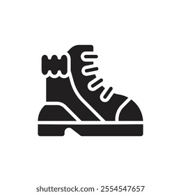 Winter Boot Filled Icon Vector Illustration