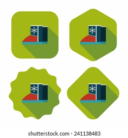 winter boot flat icon with long shadow,eps10