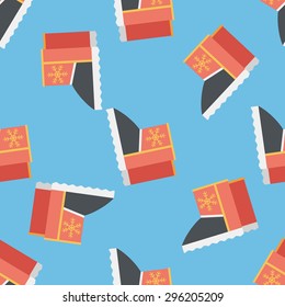 winter boot flat icon,eps10 seamless pattern background