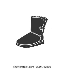 Winter Boot Icon Silhouette Illustration. Snow Vector Graphic Pictogram Symbol Clip Art. Doodle Sketch Black Sign.