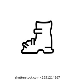 Ícone de contorno de boot de inverno. Bota de caminhada. Bota de neve. Ilustração vetorial em estilo moderno. Recursos gráficos editáveis para várias finalidades.