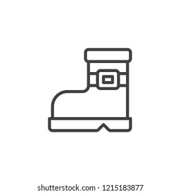 Winter boot outline icon. linear style sign for mobile concept and web design. Snow Boots simple line vector icon. Symbol, logo illustration. Pixel perfect vector graphics