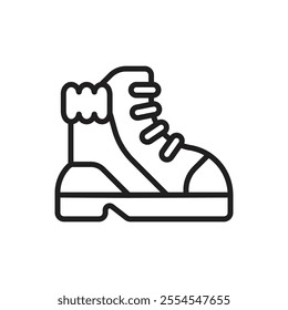 Winter Boot Outline Icon Vector Illustration