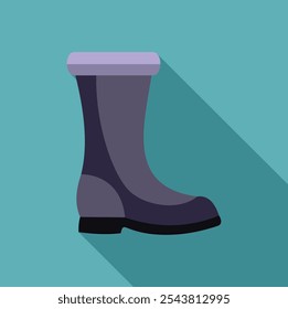 Bota de invierno que protege del diseño plano del icono del Clima frío con la sombra larga