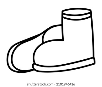 Winter Boots Doodle Vector Icon. Comic, hand drawn, outline.
