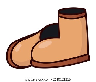 Icono del vector Doodle Boots de invierno. Cómic, dibujado a mano, contorno.