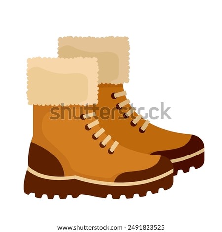 winter boots flat vector illustration clipart