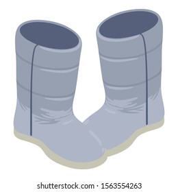 Winter boots icon. Isometric illustration of winter boots vector icon for web