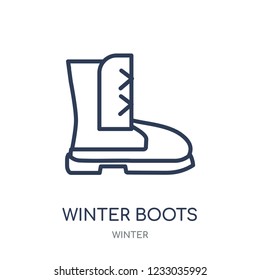 winter Boots icon. winter Boots linear symbol design from winter collection. Simple outline element vector illustration on white background