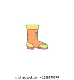 Winter boots icon. Winter icon. Simple, flat, outline, color.