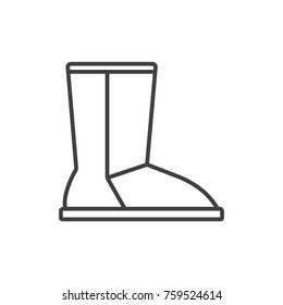 Winter boots line icon.