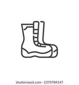 Winter boots line icon. linear style sign for mobile concept and web design. Winter boots outline vector icon. Symbol, logo illustration. Vector graphics