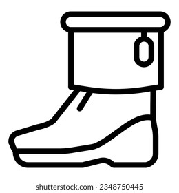 Winter boots line icon. Woman boots vector illustration isolated on white. Female footwear outline style designed for and app. Eps 10.