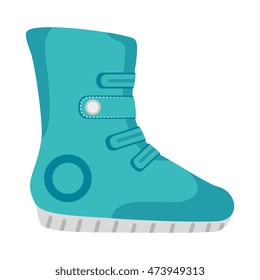 Winter boots sport and fashion snow wear equipment vector illustration