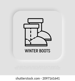 El invierno arranca el icono de la línea delgada. Ilustración vectorial moderna.