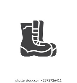 Winter boots vector icon. filled flat sign for mobile concept and web design. Winter boots glyph icon. Symbol, logo illustration. Vector graphics