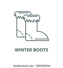 Winter boots vector line icon, linear concept, outline sign, symbol