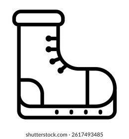 Winter Boots Vector Line Icon Design