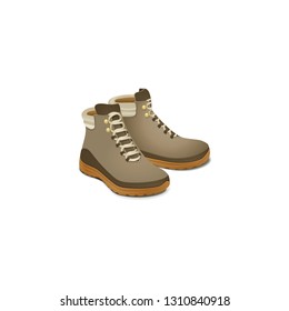 winter boots vector on a white background