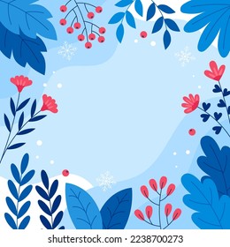 Winter Border Background Square Layout for Banner or Social Media