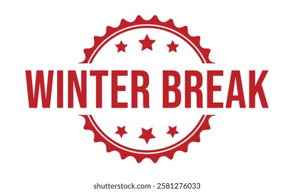 WINTER BREAK rubber stamp on white background. WINTER BREAK Stamp.