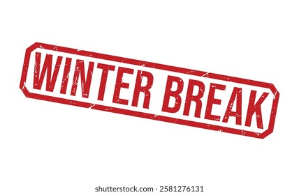 WINTER BREAK rubber stamp on white background. WINTER BREAK Stamp.