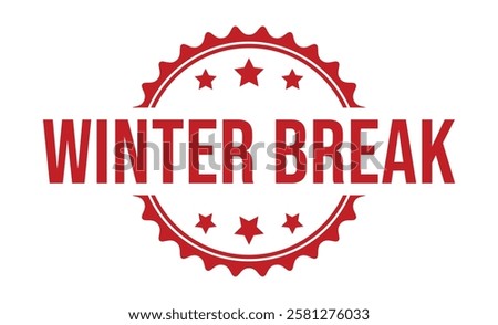 WINTER BREAK rubber stamp on white background. WINTER BREAK Stamp.