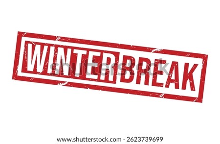 WINTER BREAK rubber stamp on white background. WINTER BREAK Stamp.
