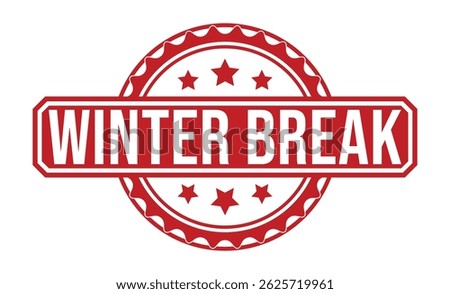 WINTER BREAK rubber stamp on white background. WINTER BREAK Stamp.