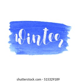 Winter. Brush hand lettering illustration. Inspiring quote. Motivating modern calligraphy. Can be used for photo overlays, posters, holiday clothes, prints, cards and more.