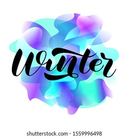 Winter brush lettering. Vector illustration for card