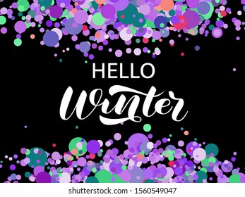 Winter brush lettering. Vector illustration for card