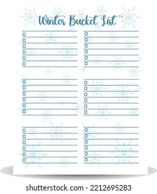 Winter Bucket List Planner 
Build your Bucket List Planner .
