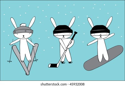 Winter bunny sports