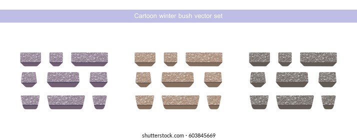 Winter bush without leaves vector set