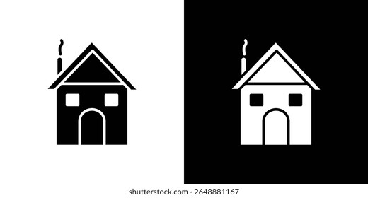 Icono de la cabina de invierno de un Vector de estilo plano