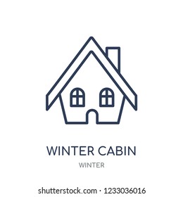 winter Cabin icon. winter Cabin linear symbol design from winter collection. Simple outline element vector illustration on white background