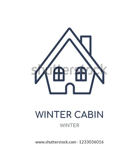 Winter Cabin Icon Winter Cabin Linear Stock Vector Royalty Free