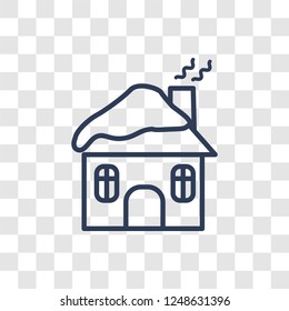 winter Cabin icon. Trendy linear winter Cabin logo concept on transparent background from Winter collection