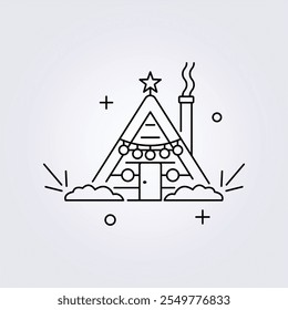 winter cabin icon vector illustration design, template element xmas symbol sticker design