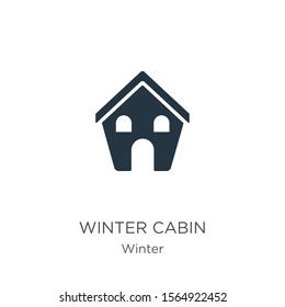 Winter cabin icon vector. Trendy flat winter cabin icon from winter collection isolated on white background. Vector illustration can be used for web and mobile graphic design, logo, eps10