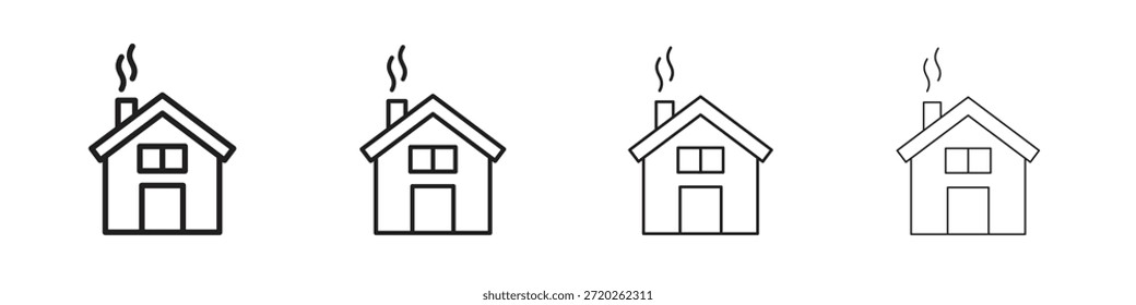 Iconos de la cabina de invierno Esquema símbolo de Vector signo